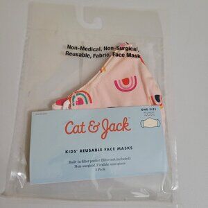 Kids Reusable Face Masks Non-Medical Fabric Cat & Jack One Size Pack Of 2 Pink &